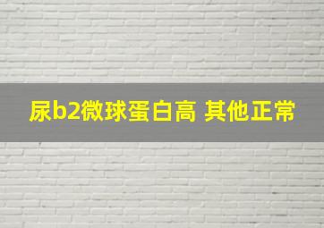 尿b2微球蛋白高 其他正常